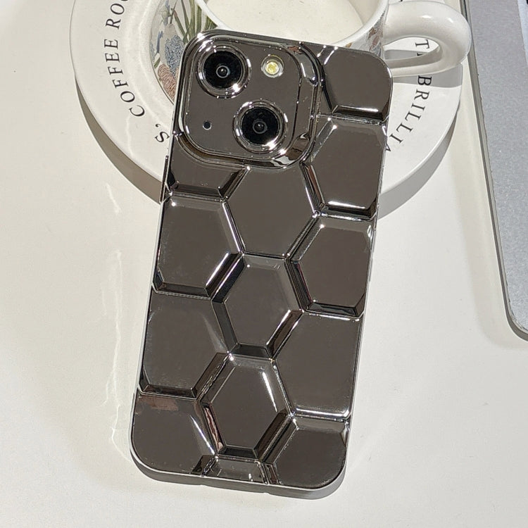 Electroplating Laser Engraving 3D Honeycomb TPU Phone Case, For iPhone 15 Pro Max, For iPhone 15 Pro, For iPhone 15, For iPhone 14