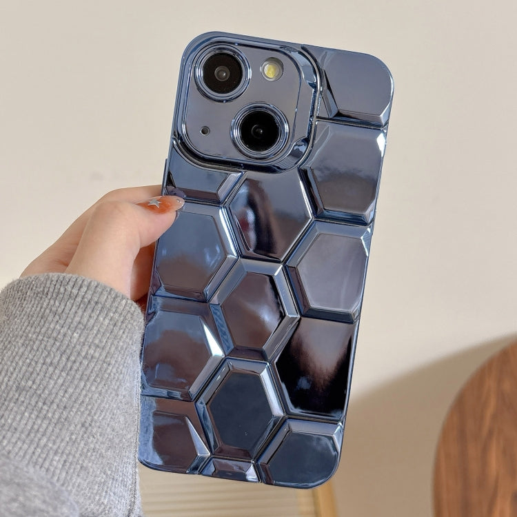 Electroplating Laser Engraving 3D Honeycomb TPU Phone Case, For iPhone 15 Pro Max, For iPhone 15 Pro, For iPhone 15, For iPhone 14