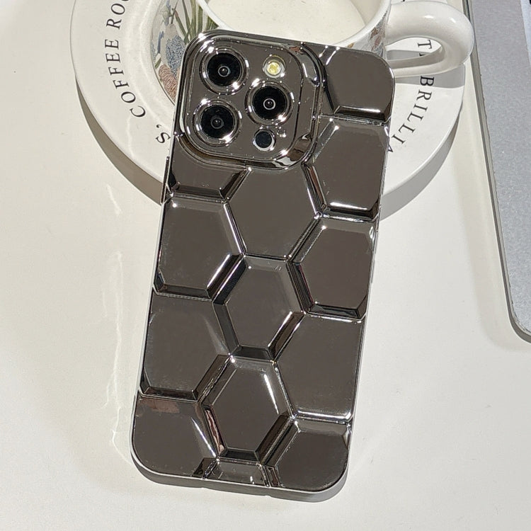 Electroplating Laser Engraving 3D Honeycomb TPU Phone Case, For iPhone 15 Pro Max, For iPhone 15 Pro, For iPhone 15, For iPhone 14
