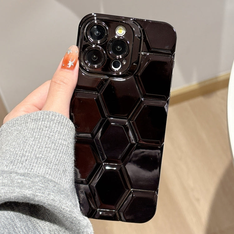 Electroplating Laser Engraving 3D Honeycomb TPU Phone Case, For iPhone 15 Pro Max, For iPhone 15 Pro, For iPhone 15, For iPhone 14