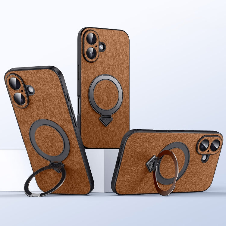 SULADA Top Grain Leather MagSafe Magnetic Holder Phone Case, For iPhone 16 Pro Max, For iPhone 16 Pro, For iPhone 16 Plus, For iPhone 16, For iPhone 15 Pro Max, For iPhone 15 Pro