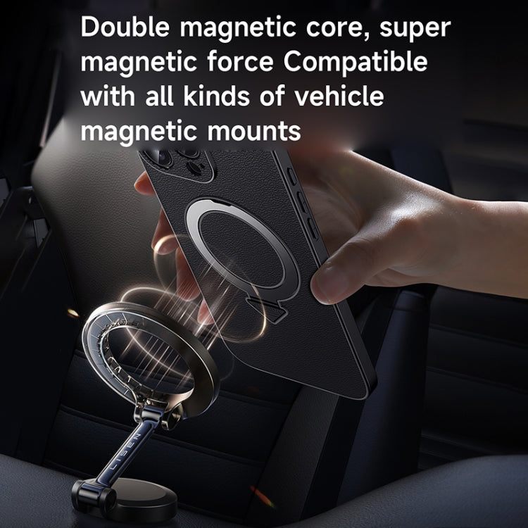 SULADA Top Grain Leather MagSafe Magnetic Holder Phone Case, For iPhone 16 Pro Max, For iPhone 16 Pro, For iPhone 16 Plus, For iPhone 16, For iPhone 15 Pro Max, For iPhone 15 Pro