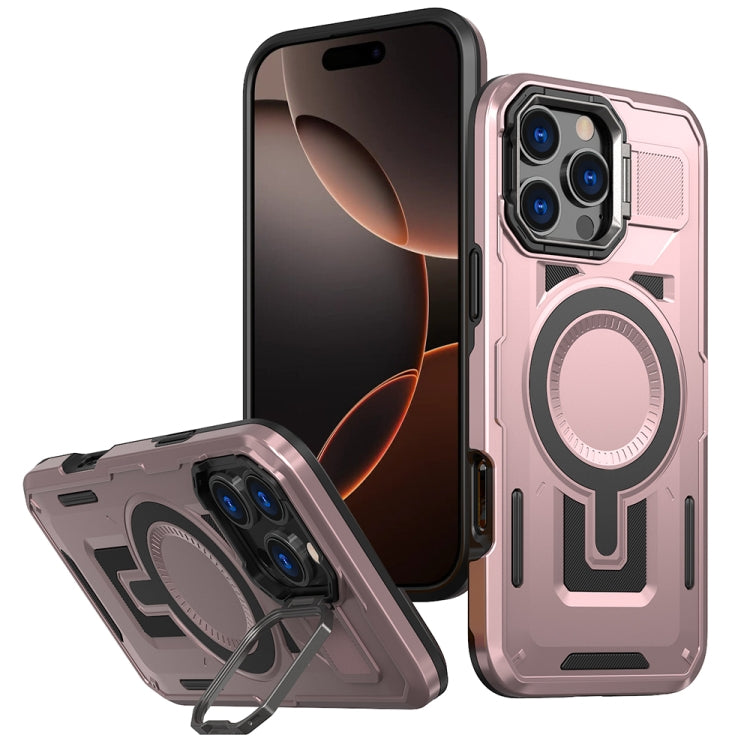 Shield Hollow Frame Holder MagSafe Phone Case, For iPhone 16 Pro Max, For iPhone 16 Pro, For iPhone 16 Plus