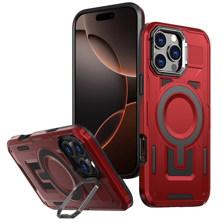 Shield Hollow Frame Holder MagSafe Phone Case, For iPhone 16 Pro Max, For iPhone 16 Pro, For iPhone 16 Plus