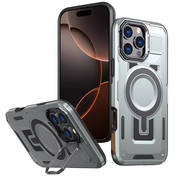 Shield Hollow Frame Holder MagSafe Phone Case, For iPhone 16 Pro Max, For iPhone 16 Pro, For iPhone 16 Plus