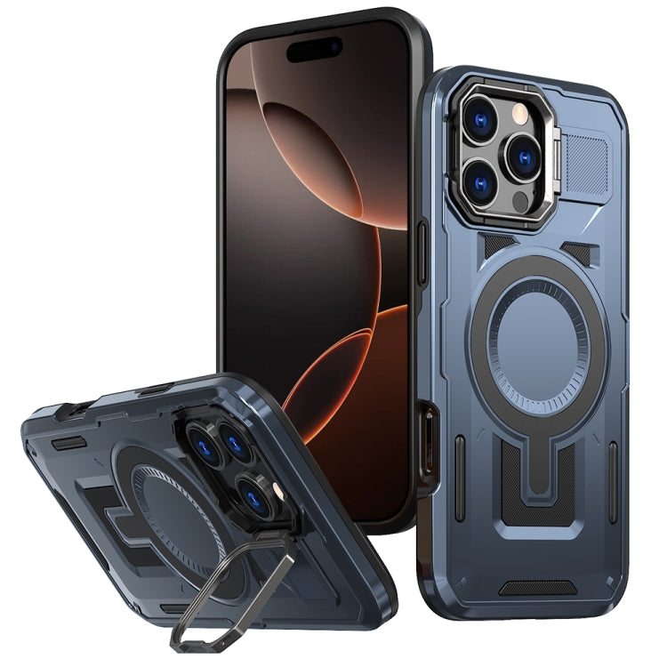 Shield Hollow Frame Holder MagSafe Phone Case, For iPhone 16 Pro Max, For iPhone 16 Pro, For iPhone 16 Plus