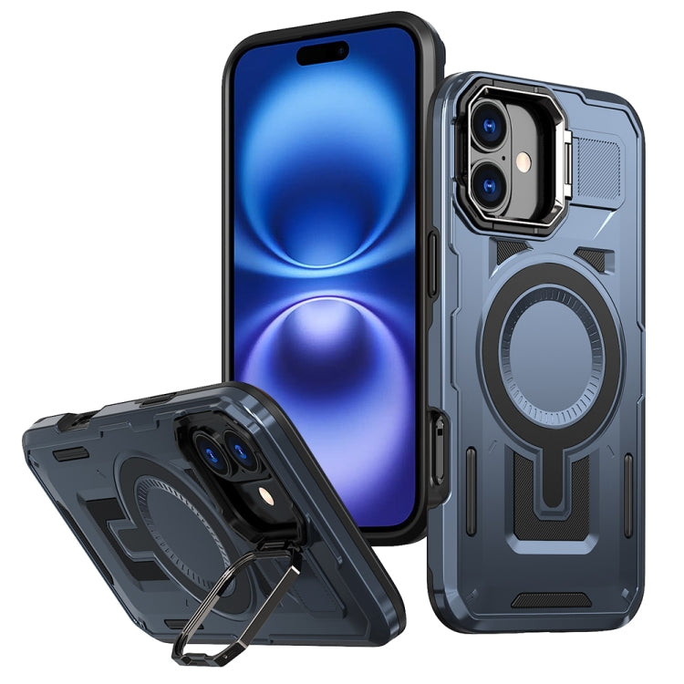 Shield Hollow Frame Holder MagSafe Phone Case, For iPhone 16 Pro Max, For iPhone 16 Pro, For iPhone 16 Plus