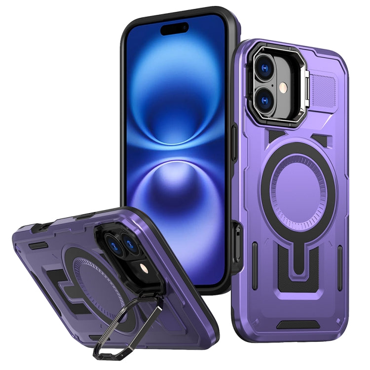 Shield Hollow Frame Holder MagSafe Phone Case, For iPhone 16 Pro Max, For iPhone 16 Pro, For iPhone 16 Plus