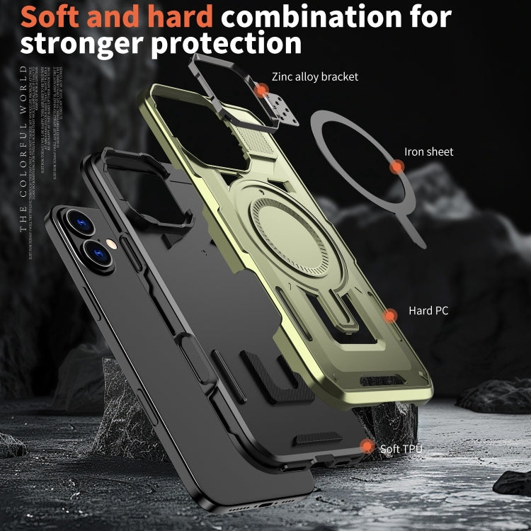 Shield Hollow Frame Holder MagSafe Phone Case, For iPhone 16, For iPhone 15 Pro Max, For iPhone 15 Pro