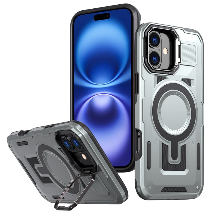 Shield Hollow Frame Holder MagSafe Phone Case, For iPhone 16, For iPhone 15 Pro Max, For iPhone 15 Pro