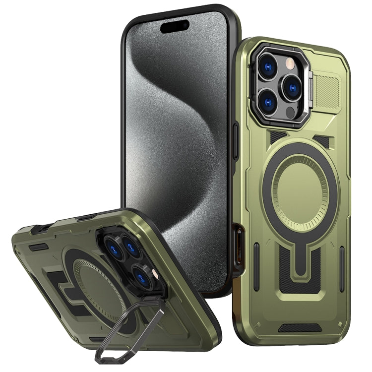 Shield Hollow Frame Holder MagSafe Phone Case, For iPhone 16, For iPhone 15 Pro Max, For iPhone 15 Pro