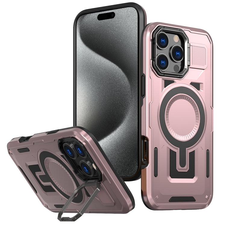 Shield Hollow Frame Holder MagSafe Phone Case, For iPhone 16, For iPhone 15 Pro Max, For iPhone 15 Pro