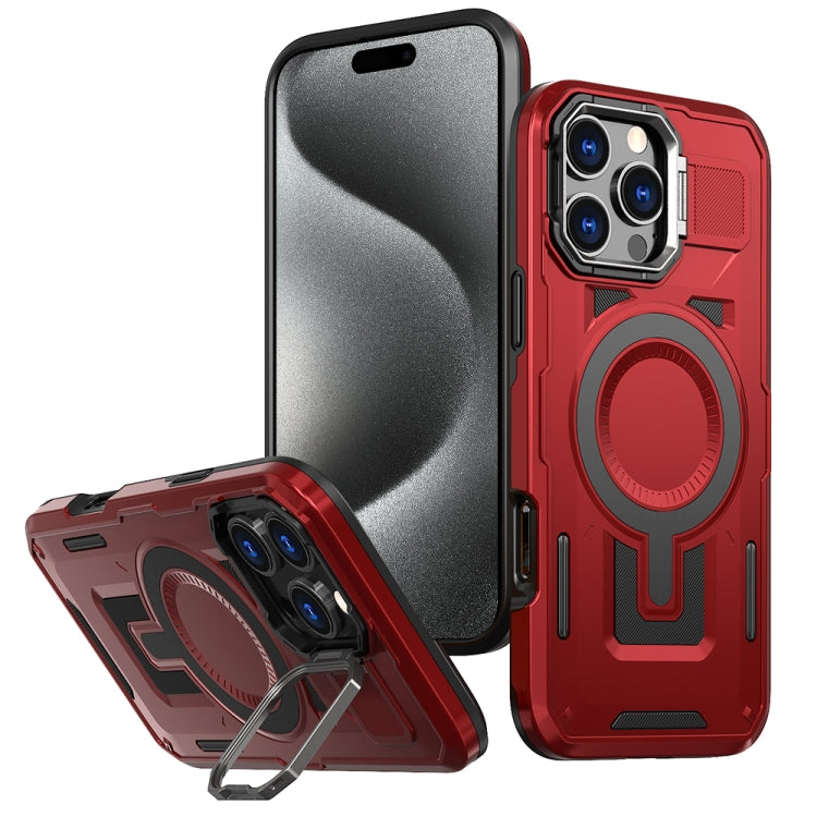 Shield Hollow Frame Holder MagSafe Phone Case, For iPhone 16, For iPhone 15 Pro Max, For iPhone 15 Pro