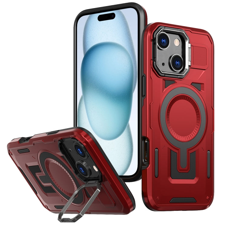 Shield Hollow Frame Holder MagSafe Phone Case, For iPhone 15 Plus, For iPhone 15, For iPhone 14 Plus