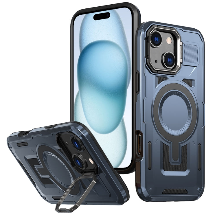 Shield Hollow Frame Holder MagSafe Phone Case, For iPhone 15 Plus, For iPhone 15, For iPhone 14 Plus