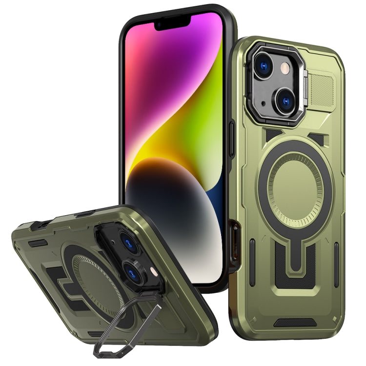Shield Hollow Frame Holder MagSafe Phone Case, For iPhone 15 Plus, For iPhone 15, For iPhone 14 Plus