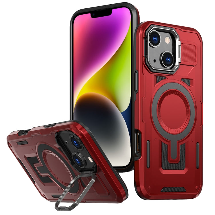 Shield Hollow Frame Holder MagSafe Phone Case, For iPhone 15 Plus, For iPhone 15, For iPhone 14 Plus