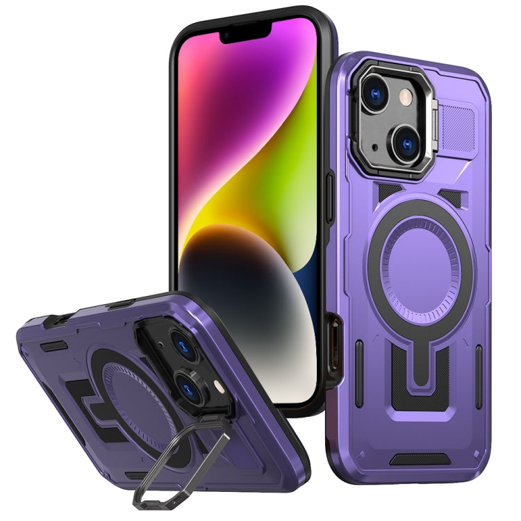 Shield Hollow Frame Holder MagSafe Phone Case, For iPhone 15 Plus, For iPhone 15, For iPhone 14 Plus