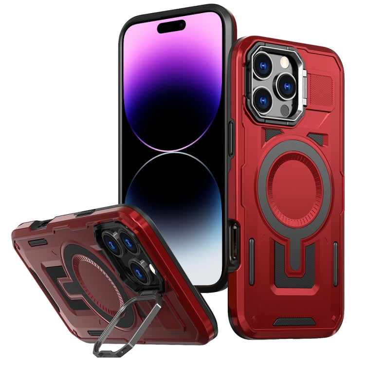 Shield Hollow Frame Holder MagSafe Phone Case, For iPhone 14, For iPhone 14 Pro, For iPhone 13 Pro Max