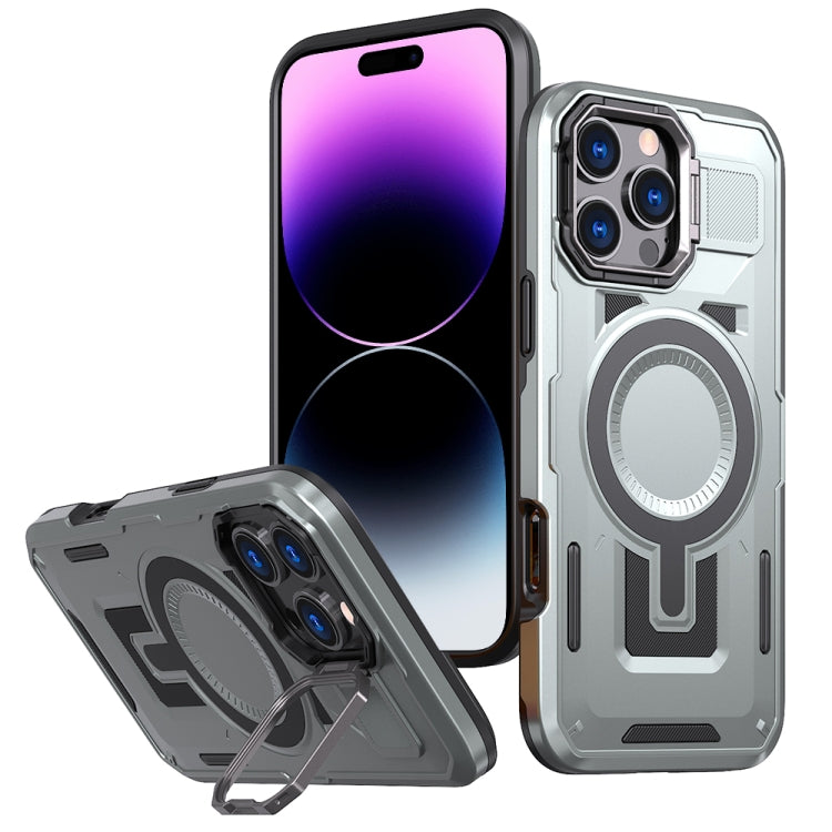 Shield Hollow Frame Holder MagSafe Phone Case, For iPhone 14, For iPhone 14 Pro, For iPhone 13 Pro Max
