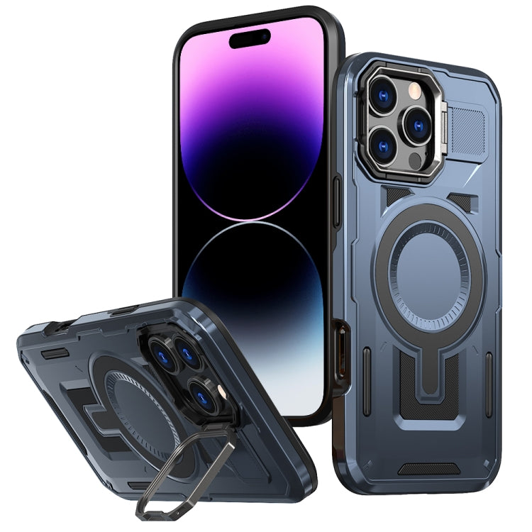 Shield Hollow Frame Holder MagSafe Phone Case, For iPhone 14, For iPhone 14 Pro, For iPhone 13 Pro Max