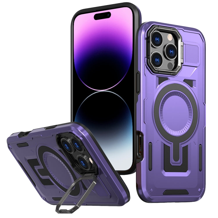 Shield Hollow Frame Holder MagSafe Phone Case, For iPhone 14, For iPhone 14 Pro, For iPhone 13 Pro Max