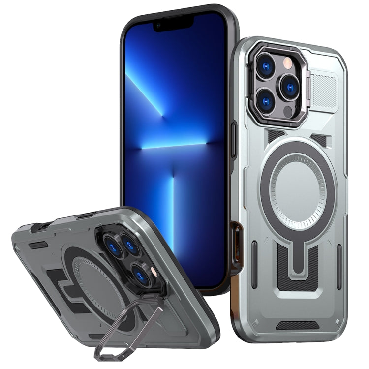 Shield Hollow Frame Holder MagSafe Phone Case, For iPhone 14, For iPhone 14 Pro, For iPhone 13 Pro Max