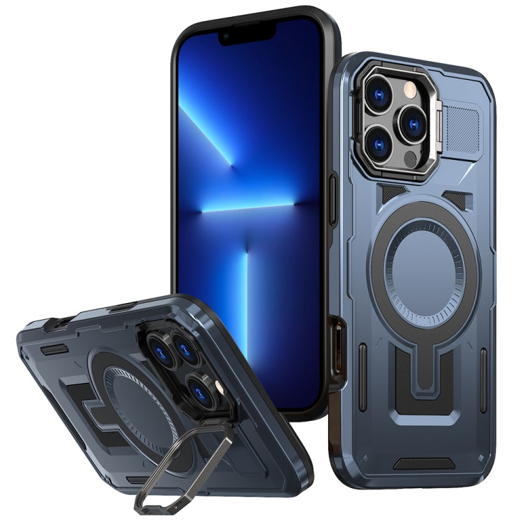 Shield Hollow Frame Holder MagSafe Phone Case, For iPhone 14, For iPhone 14 Pro, For iPhone 13 Pro Max