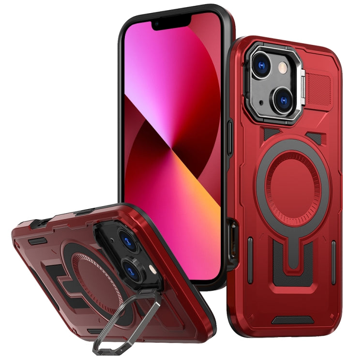 Shield Hollow Frame Holder MagSafe Phone Case, For iPhone 13 Pro, For iPhone 13, For iPhone 12 / 12 Pro