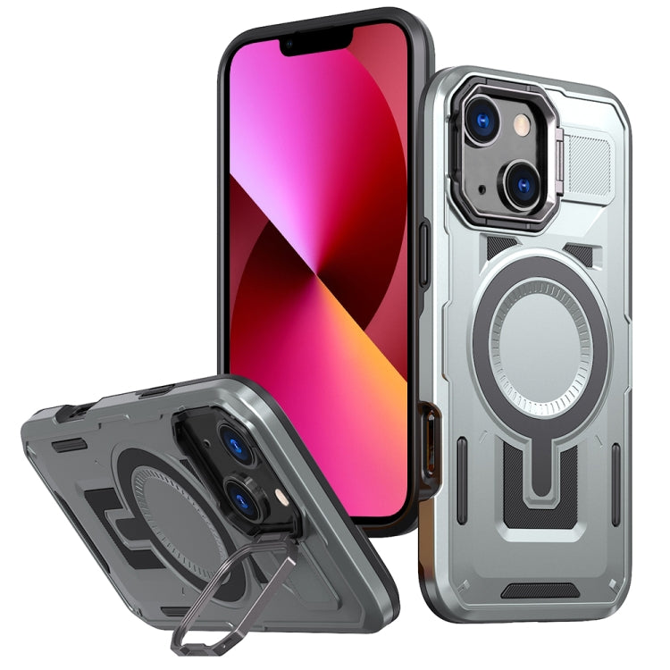 Shield Hollow Frame Holder MagSafe Phone Case, For iPhone 13 Pro, For iPhone 13, For iPhone 12 / 12 Pro