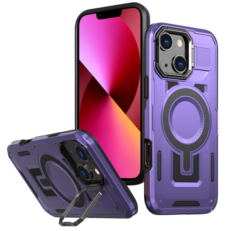 Shield Hollow Frame Holder MagSafe Phone Case, For iPhone 13 Pro, For iPhone 13, For iPhone 12 / 12 Pro