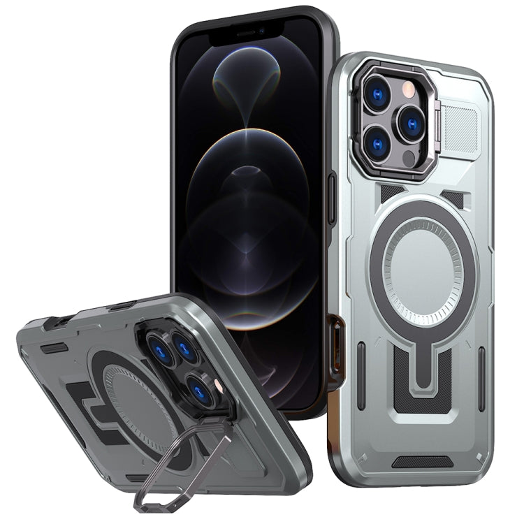 Shield Hollow Frame Holder MagSafe Phone Case, For iPhone 13 Pro, For iPhone 13, For iPhone 12 / 12 Pro