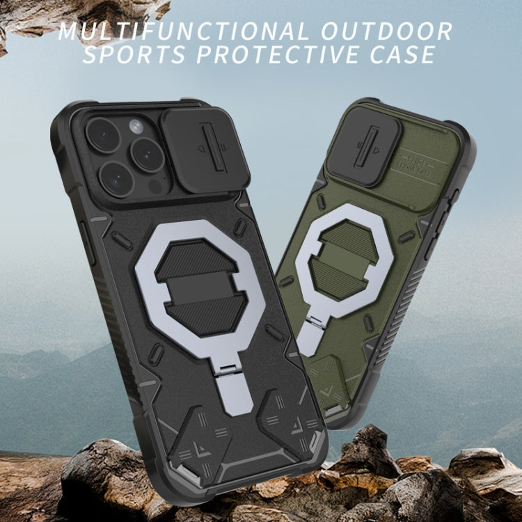 Camera Shield Armor MagSafe Holder Phone Case with Strap, For iPhone 15 Pro Max, For iPhone 15 Pro, For iPhone 15 Plus, For iPhone 15, For iPhone 14 Plus, For iPhone 14 Pro Max, For iPhone 13 Pro Max