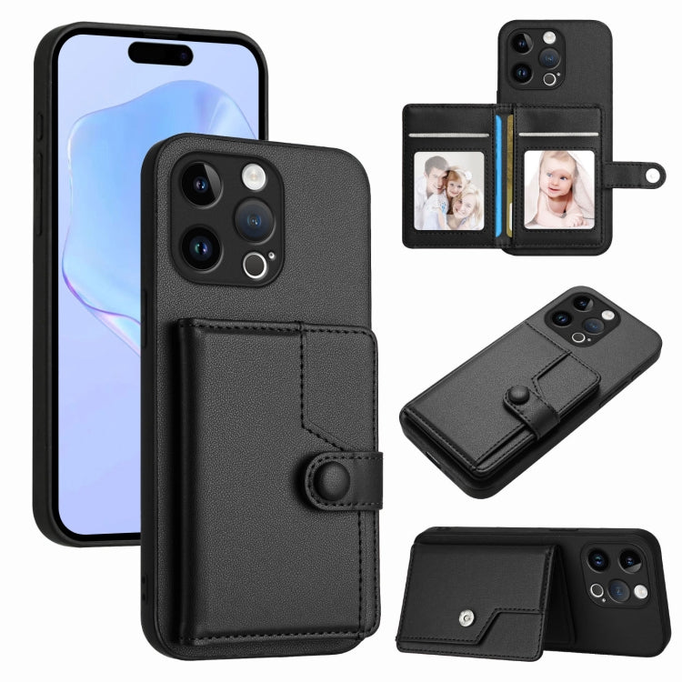 Button Card Bag RFID Anti-theft Phone Case, For iPhone SE 2022 / 2020, For iPhone 13 Pro Max, For iPhone 13 Pro, For iPhone 13