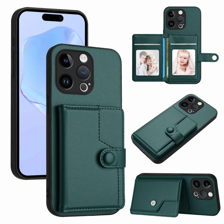 Button Card Bag RFID Anti-theft Phone Case, For iPhone SE 2022 / 2020, For iPhone 13 Pro Max, For iPhone 13 Pro, For iPhone 13
