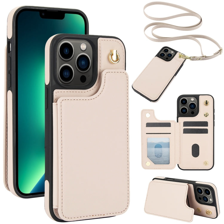 Crossbody Dual-Buckle Wallet Back Leather Phone Case, For iPhone 13 Pro Max, For iPhone 13 Pro, For iPhone 12 / 12 Pro, For iPhone 12 Pro Max