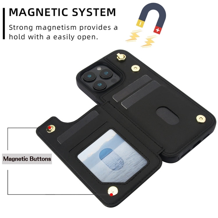 Crossbody Dual-Buckle Wallet Back Leather Phone Case, For iPhone 11 Pro Max, For iPhone 11, For iPhone 11 Pro