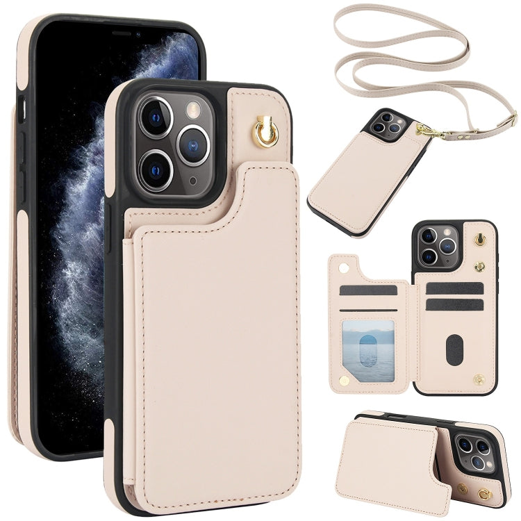 Crossbody Dual-Buckle Wallet Back Leather Phone Case, For iPhone 11 Pro Max, For iPhone 11, For iPhone 11 Pro