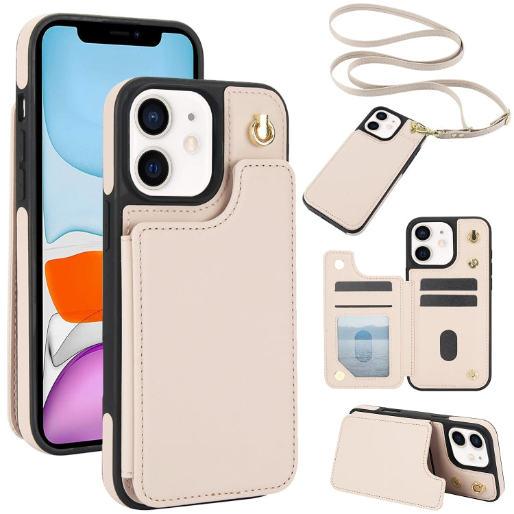 Crossbody Dual-Buckle Wallet Back Leather Phone Case, For iPhone 11 Pro Max, For iPhone 11, For iPhone 11 Pro