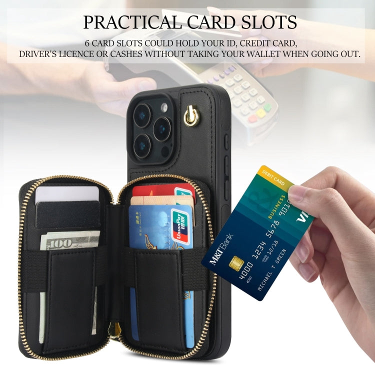 AwQuer Crossbody Zipper Wallet Rhombic Leather Back Phone Case, For iPhone 16 Pro Max, For iPhone 16 Pro, For iPhone 16 Plus