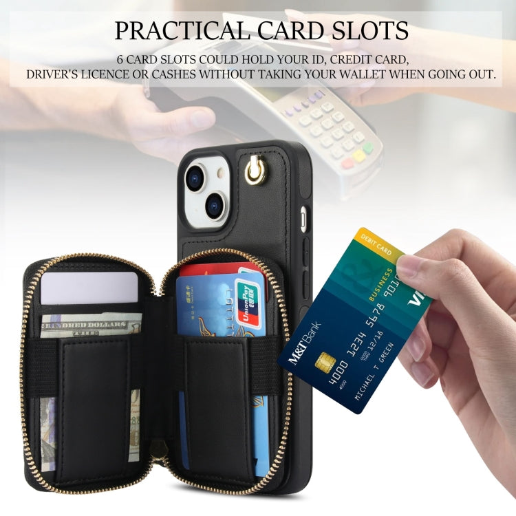 AwQuer Crossbody Zipper Wallet Rhombic Leather Back Phone Case