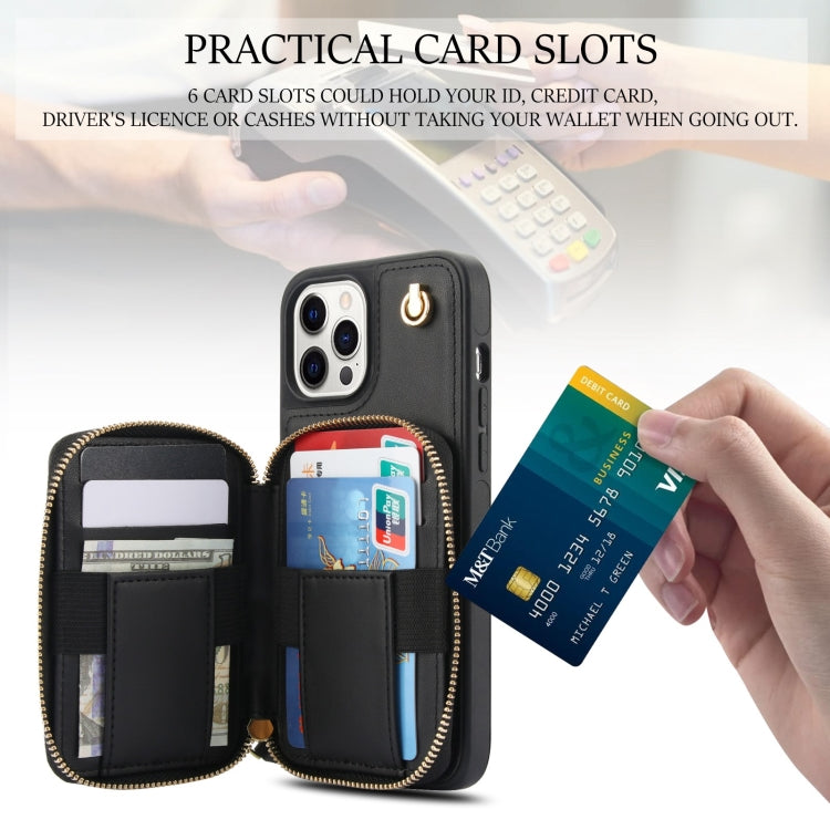AwQuer Crossbody Zipper Wallet Rhombic Leather Back Phone Case