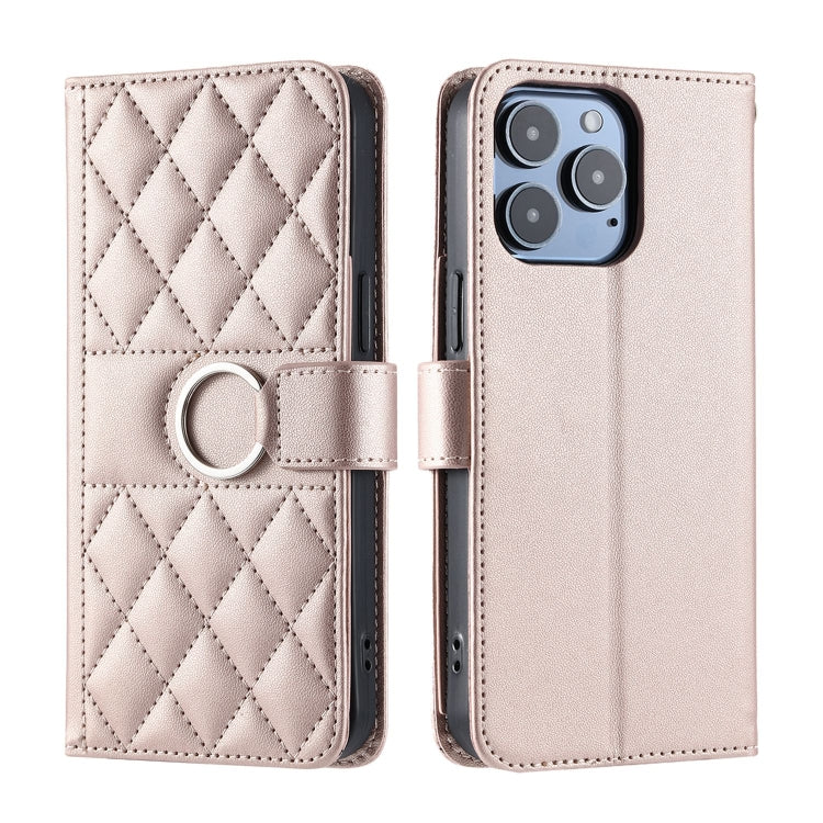 Ring Buckle Rhombic Leather Phone Case, For iPhone 14 Pro Max, For iPhone 7 / 8 / SE 2022, For iPhone 13 Pro Max, For iPhone 13 Pro