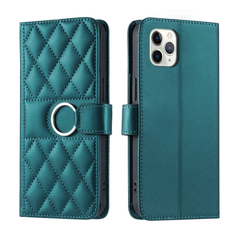 Ring Buckle Rhombic Leather Phone Case, For iPhone 11 Pro Max, For iPhone 11, For iPhone 11 Pro, For iPhone X / XS
