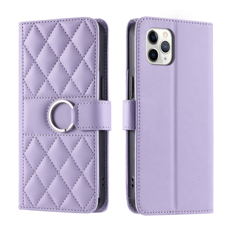 Ring Buckle Rhombic Leather Phone Case, For iPhone 11 Pro Max, For iPhone 11, For iPhone 11 Pro, For iPhone X / XS