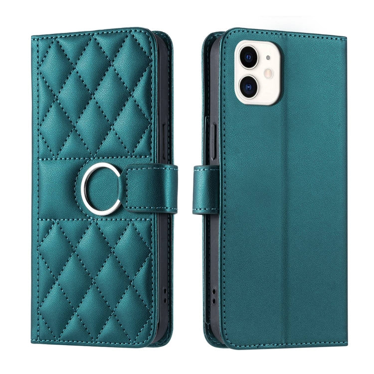 Ring Buckle Rhombic Leather Phone Case, For iPhone 11 Pro Max, For iPhone 11, For iPhone 11 Pro, For iPhone X / XS