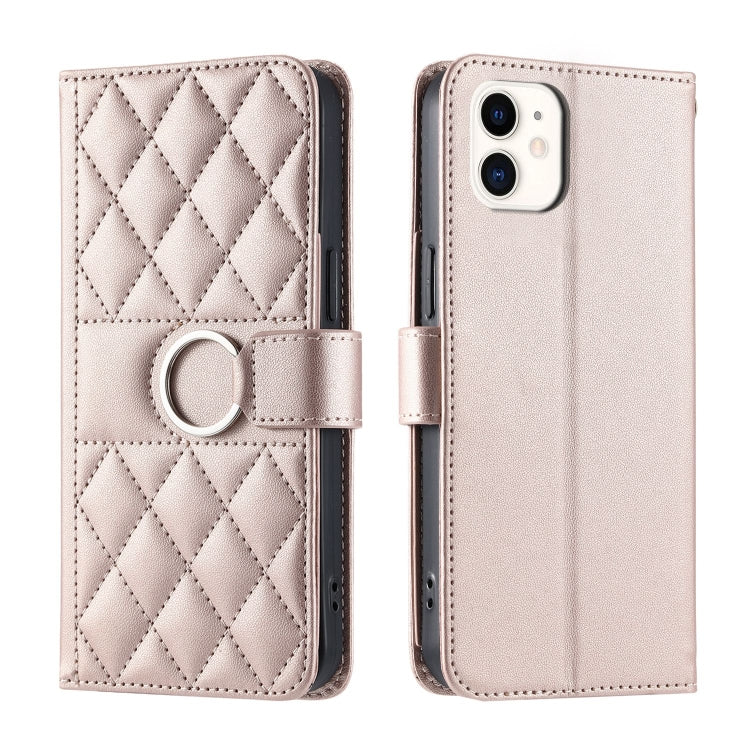 Ring Buckle Rhombic Leather Phone Case, For iPhone 11 Pro Max, For iPhone 11, For iPhone 11 Pro, For iPhone X / XS