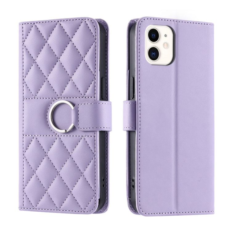 Ring Buckle Rhombic Leather Phone Case, For iPhone 11 Pro Max, For iPhone 11, For iPhone 11 Pro, For iPhone X / XS