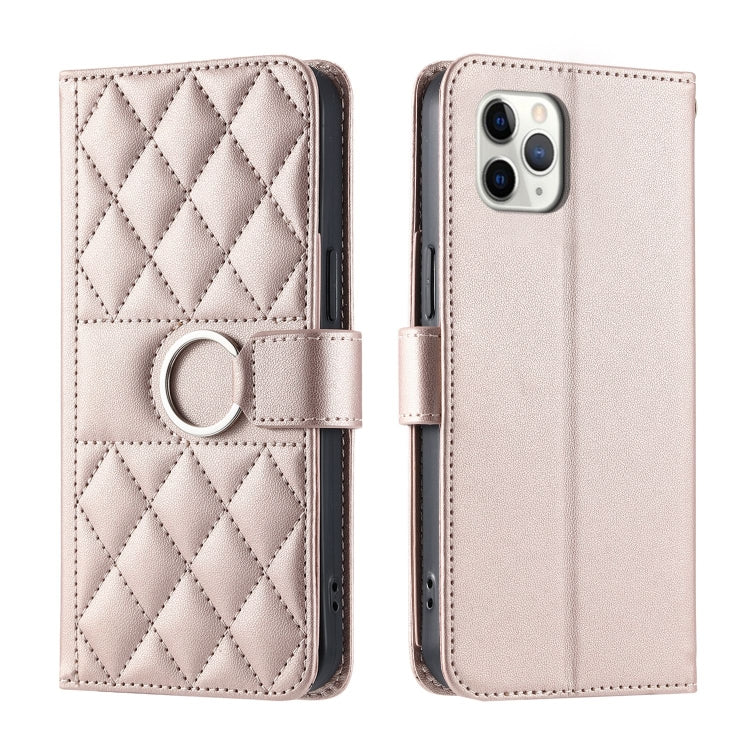 Ring Buckle Rhombic Leather Phone Case, For iPhone 11 Pro Max, For iPhone 11, For iPhone 11 Pro, For iPhone X / XS