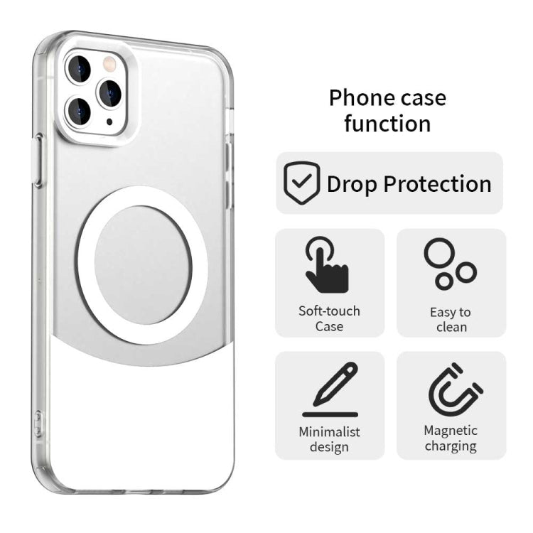 Color Blocking Series MagSafe Magnetic PC Hybrid TPU Phone Case, For iPhone 11 Pro Max, For iPhone 11, For iPhone 11 Pro